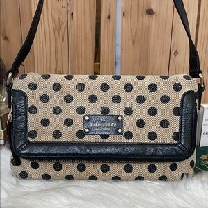 kate spade Beige Canvas with Black Polka Dot Crossbody
